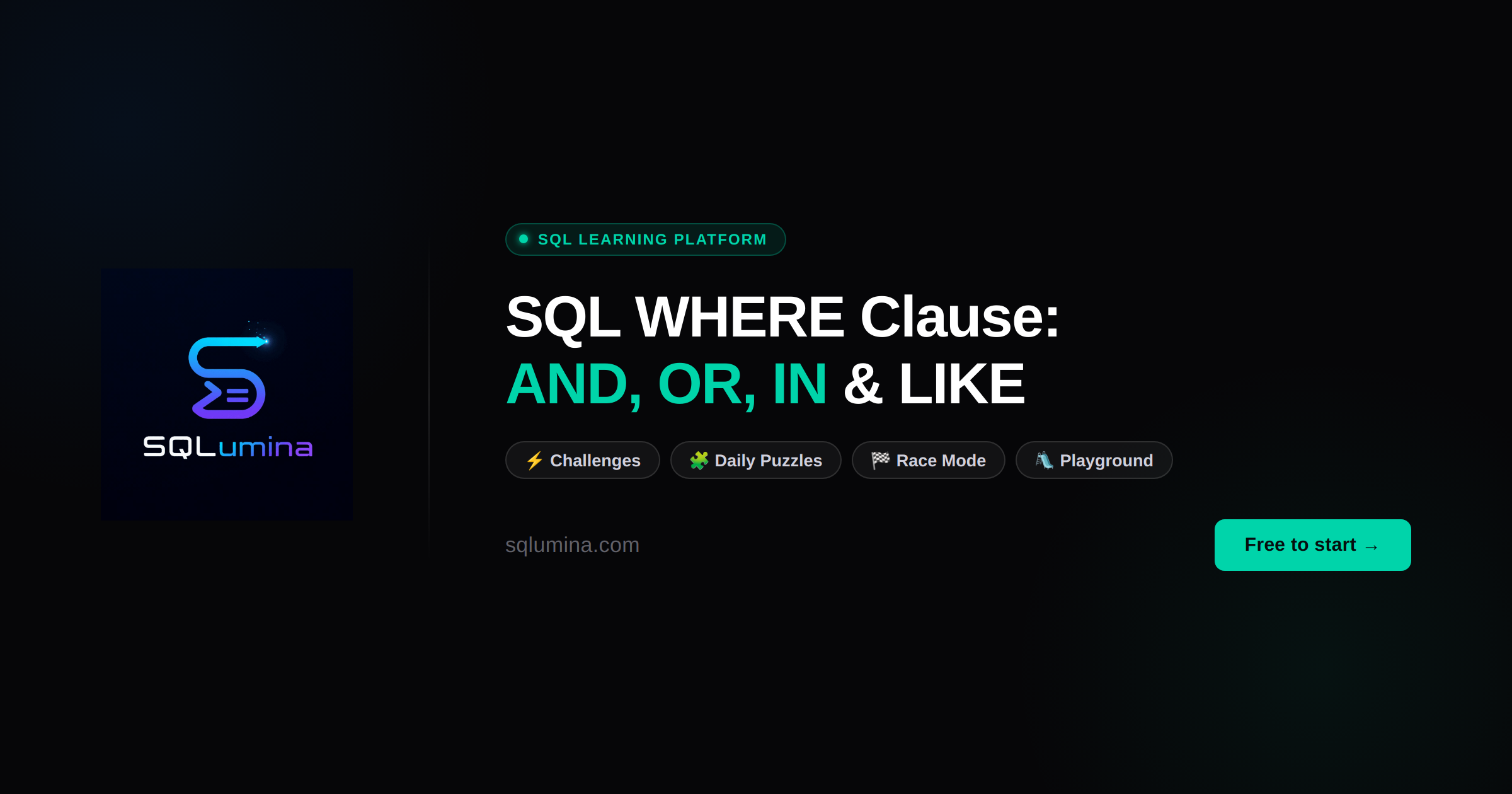 SQL WHERE Clause: Filtering Rows with AND, OR, IN & LIKE — SQLumina Blog